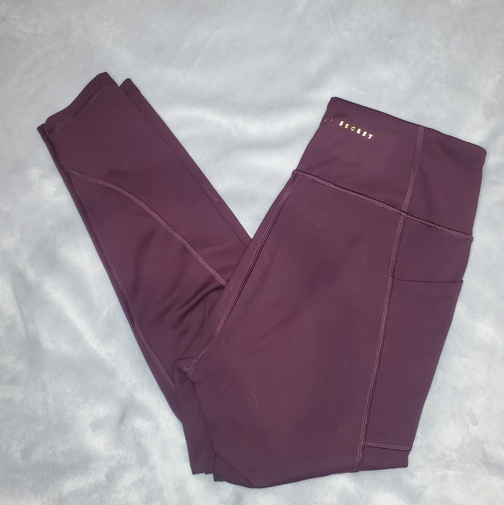 Victoria's Secret 7/8 maroon plum leggings